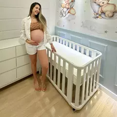 Berço Evolutivo 3 em 1 Branco Fosco Linha Loop - CASA CAHAYA - Produção de móveis artesanais e sustentáveis em fibra natural