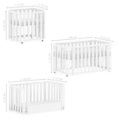 Berço Evolutivo 3 em 1 Branco Fosco Linha Loop