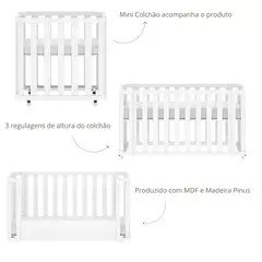 Imagem do Berço Evolutivo 3 em 1 Branco Fosco Linha Loop