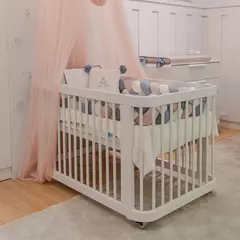 Berço Evolutivo Mdf Branco Fosco 2 em 1 ou 3 em 1 Linha Evolutivo Quater