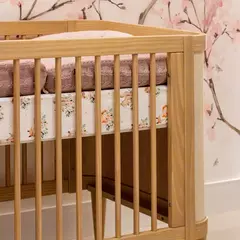 Berço Paglia Quater 2 em 1 ou 3 em 1 Carvalho Malva - CASA CAHAYA - Produção de móveis artesanais e sustentáveis em fibra natural