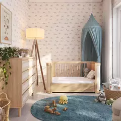 Berço Paglia Quater 2 em 1 ou 3 em 1 Carvalho Malva - comprar online