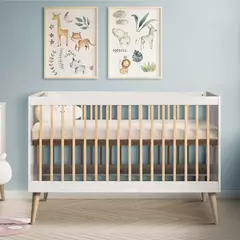 Imagem do Berço com Colchão Vira Cama Linha Retrô