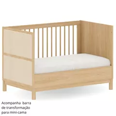 Berço para Bebê com Palinha 2 em 1 Linha Indy Carvalho Malva - comprar online