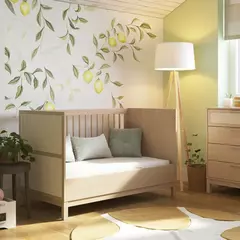 Berço para Bebê com Palinha 2 em 1 Linha Indy Carvalho Malva - CASA CAHAYA - Produção de móveis artesanais e sustentáveis em fibra natural