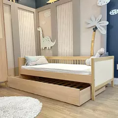 Bicama Infantil Paglia em MDF com Cabeceiras em Rattan – Carvalho Malva, Pés em Madeira na internet