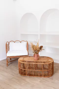 Mesa de centro Sorrento em fibra natural - CASA CAHAYA - Produção de móveis artesanais e sustentáveis em fibra natural
