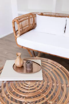 Mesa de centro Sardenha em fibra natural - CASA CAHAYA - Produção de móveis artesanais e sustentáveis em fibra natural