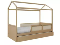 Cama Casinha Link Plus com Auxiliar - CASA CAHAYA - Produção de móveis artesanais e sustentáveis em fibra natural