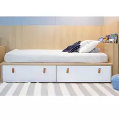 Cama Infantil com Gavetões e Cabeceira Porta Livros Linha Join - loja online