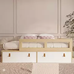 Cama Infantil com Grade e Gavetas Linha Join - CASA CAHAYA - Produção de móveis artesanais e sustentáveis em fibra natural
