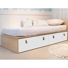 Cama com Gavetas Acompanha Cabeceira e Barras de Proteção Linha Join