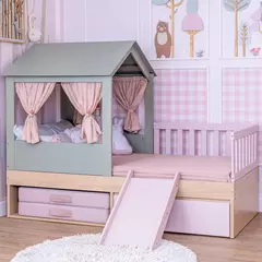 Cama Casinha com Escorrega e Proteção Lateral Linha Play - comprar online