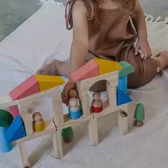 Cidade Montessori para Construção em Madeira - 17 peças - loja online