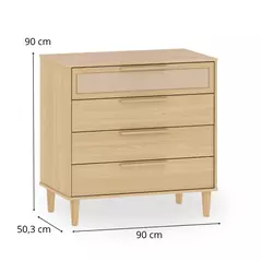 Cômoda 4 gavetas com tela de Rattan linha Paglia Pro na internet