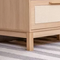 Cômoda Infantil de MDF com Porta e 3 Gavetas - Linha Indy Quater, Detalhes em Rattan 120cm na internet