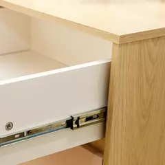 Cômoda 6 Gavetas Cinza Fosco com Carvalho Malva - Design Minimalista - comprar online