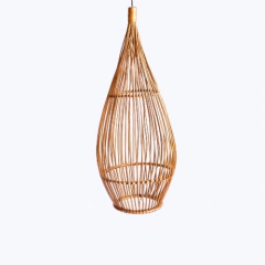 LUMINÁRIA PÊNDULO EM FIBRA NATURAL - 100cm x 35cm
