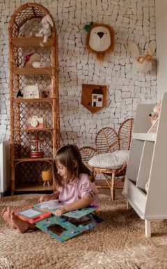 Estante em fibra natural vime rattan - casa cahaya 