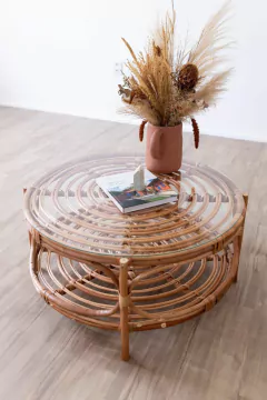 Mesa de centro Sardenha em fibra natural - CASA CAHAYA - Produção de móveis artesanais e sustentáveis em fibra natural