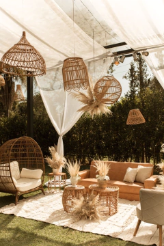 LUMINÁRIA DE VIME MODELO BANDEJA TENDENCIA BOHO DECOR