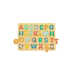 Quebra-cabeça Montessori em madeira - Alfabeto - CASA CAHAYA - Produção de móveis artesanais e sustentáveis em fibra natural