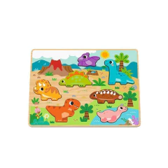 Quebra-cabeça Montessori em madeira - Dinossauros - loja online