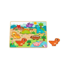 Quebra-cabeça Montessori em madeira - Dinossauros