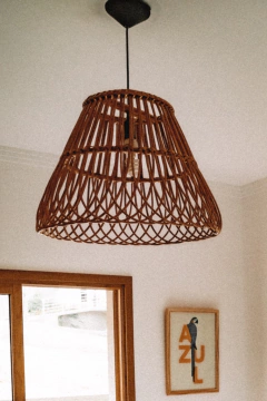 LUMINÁRIA DE VIME MODELO BANDEJA TENDENCIA BOHO DECOR