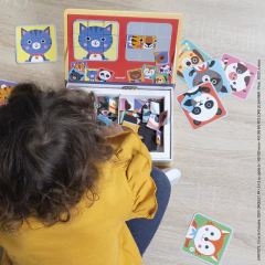 Livro magnético misture e combine Animais Fofos - Janod - CASA CAHAYA - Produção de móveis artesanais e sustentáveis em fibra natural