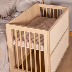 Berço 3 em 1 Evolutivo com Palinha Linha Indy Carvalho Malva - CASA CAHAYA - Produção de móveis artesanais e sustentáveis em fibra natural