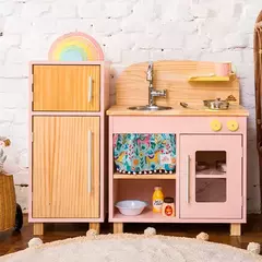 Mini Cozinha infantil de Madeira - 7 opções de cores - CASA CAHAYA - Produção de móveis artesanais e sustentáveis em fibra natural