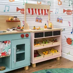 Mini mercadinho de Madeira - 4 opções de cores