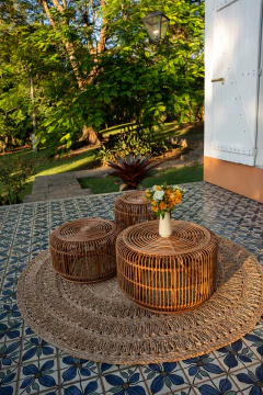 Mesa de centro Cairu fibra natural - 3 tamanhos