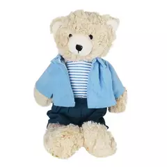 URSO JAMES COM ROUPA AZUL 30CM