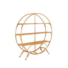 Estante redonda em fibra natural vime rattan casa cahaya