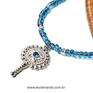 Choker Iemanjá miçanga e pingente espelho