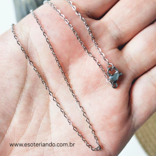 Corrente Delicada prata em aço Inoxidável 45cm fina