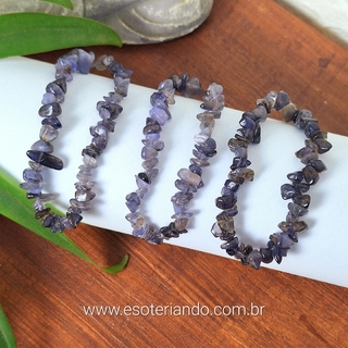 Pulseira cascalho Safira Iolita - A pedra da Sabedoria