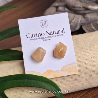 Brinco de Citrino Natural - Prosperidade contínua