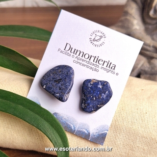 Brincos de Dumortierita- A pedra do Estudante