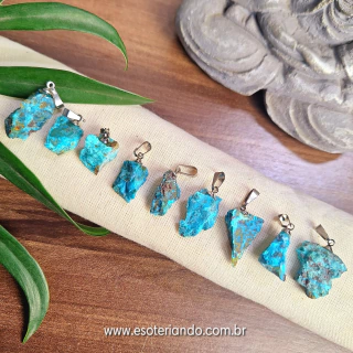 Pingente Crisocola bruta - sagrado feminino