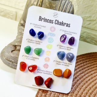 kit de brincos 7 Chakras - Semaninha 7 brincos de pedras naturais