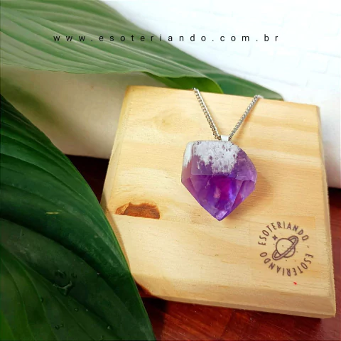 Colar Ponta de Ametista - Pedra da Transmutação qualidade extra