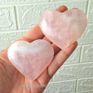 Coração Lapidado Quartzo Rosa - Amor e Autoestima