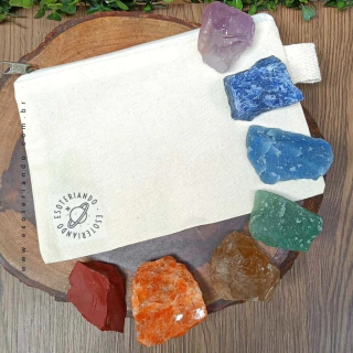 Kit 7 chakras pedras brutas com citrino natural
