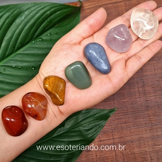 Kit 7 pedras dos chakras Rolado