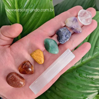 Kit 7 Chakras com bastão de Selenita
