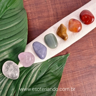 Kit 7 pedras dos chakras Rolado