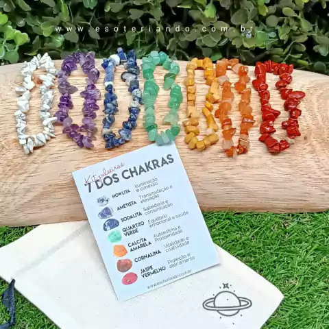 Kit com 7 pulseiras dos chakras 